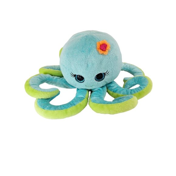 First & Main the Sparkly Green Octopus Teal Blue 10" Gitter Unique Stuff Animal - Picture 1 of 4